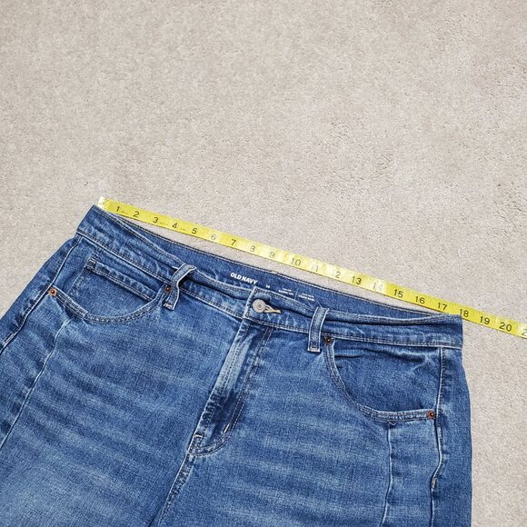 OLD NAVY High-Rise Baggy Barrel Jeans 25" Ankle Loose Fit Balloon Blue Womens 14 - Picture 12 of 15